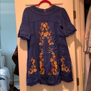 Free People Flow Embroidered Dress